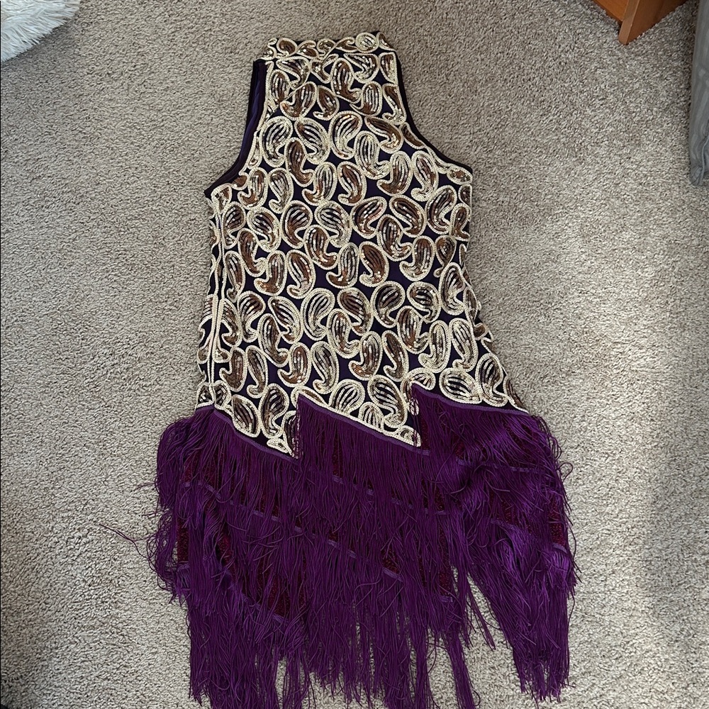 Purple Fringe Paisley Dress
